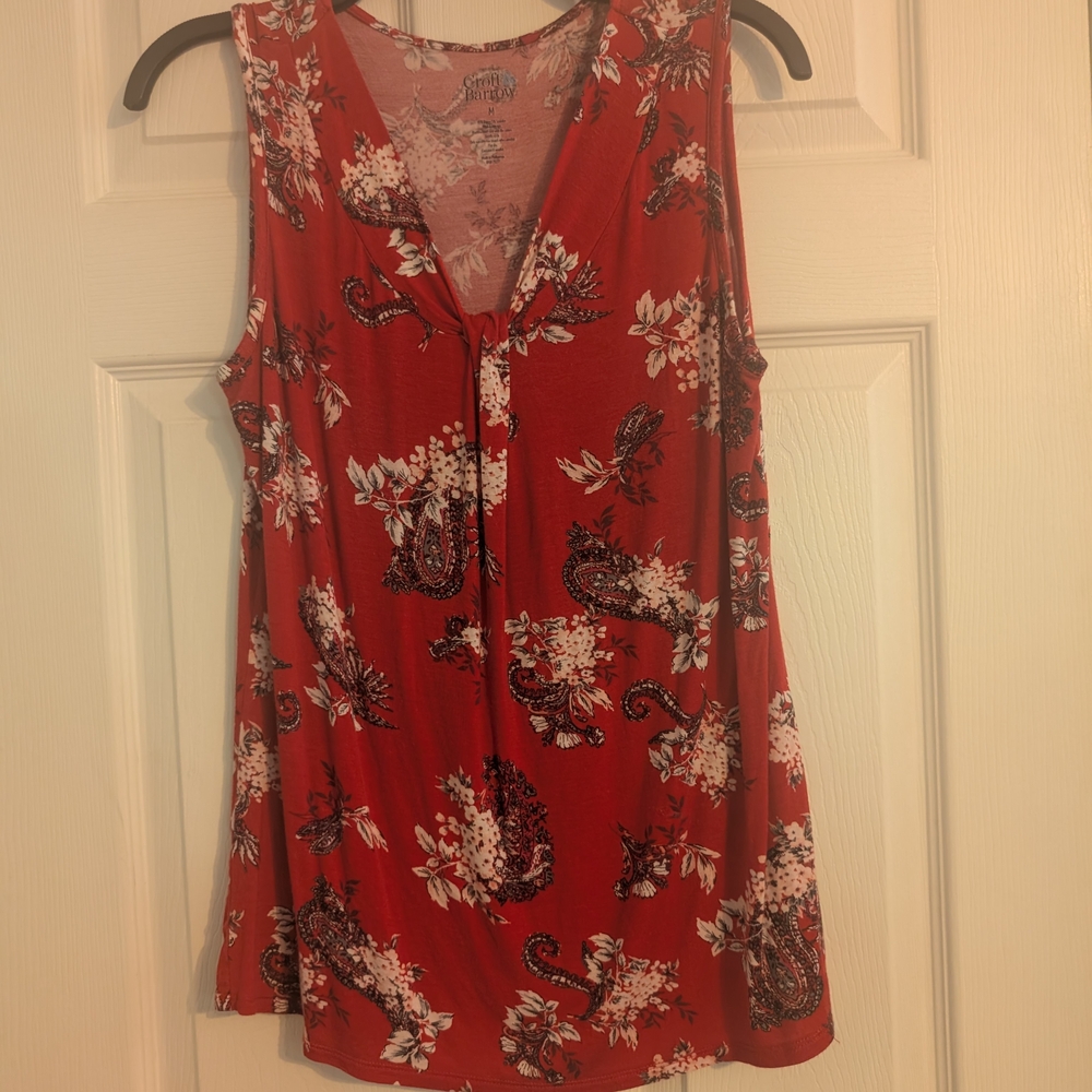 Croft & Barrow Red Sleeveless Tank Top Relaxed Fit